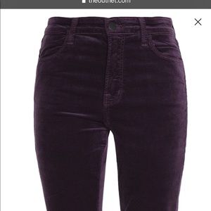 JBRAND Maria cotton-blend velvet skinny pants
